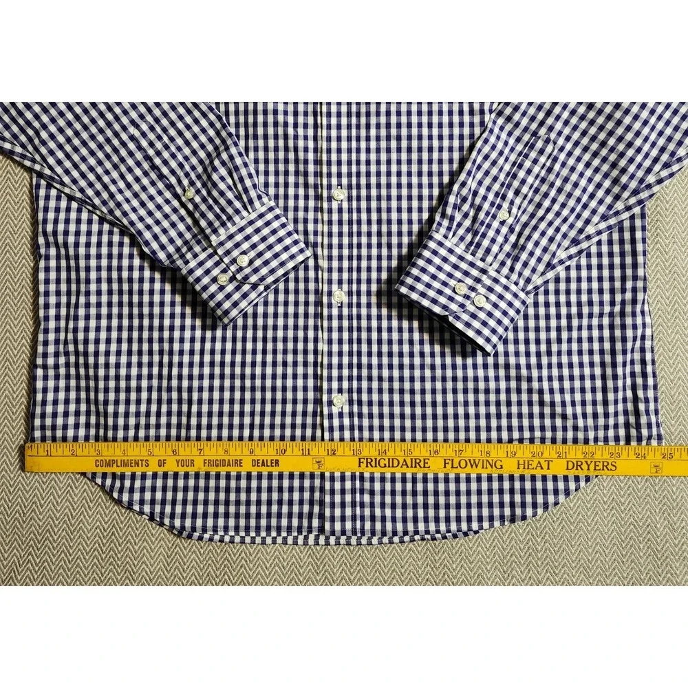 Banana Republic Mens XL Blue Gingham Non Iron Classic Fit Button Down Shirt
